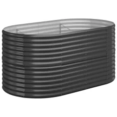 vidaXL Visoka greda iz prašno premazanega jekla 152x80x68 cm antracit