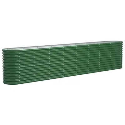 vidaXL Visoka greda iz prašno premazanega jekla 332x40x68 cm zelena