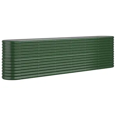 vidaXL Visoka greda iz prašno premazanega jekla 260x40x68 cm zelena
