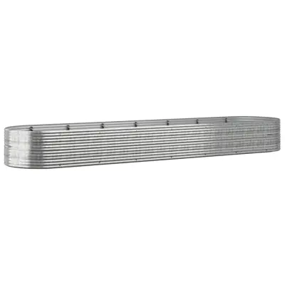 vidaXL Visoka greda iz prašno premazanega jekla 584x140x68 cm srebrna