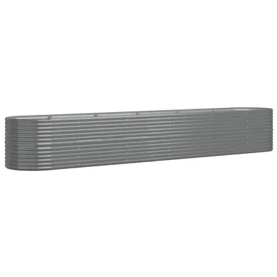 vidaXL Visoka greda iz prašno premazanega jekla 440x80x68 cm siva