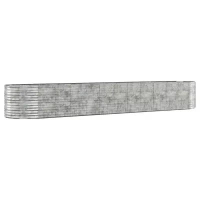 vidaXL Visoka greda iz prašno premazanega jekla 507x100x68 cm srebrna