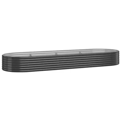 vidaXL Visoka greda iz prašno premazanega jekla 322x100x36 cm antracit