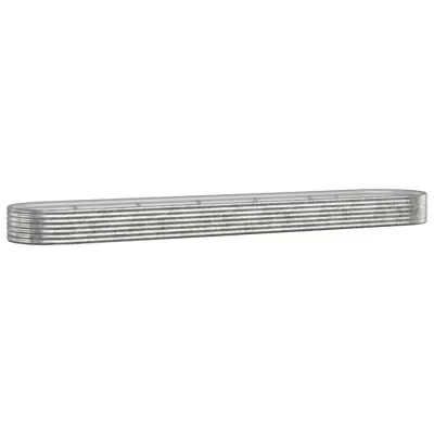 vidaXL Visoka greda iz prašno premazanega jekla 507x100x36 cm srebrna