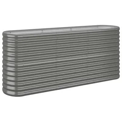 vidaXL Visoka greda iz prašno premazanega jekla 152x40x68 cm siva