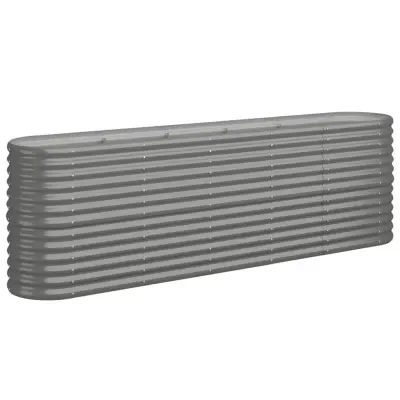 vidaXL Visoka greda iz prašno premazanega jekla 224x40x68 cm siva