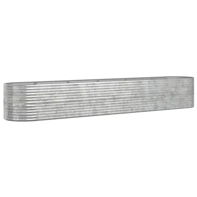 vidaXL Visoka greda iz prašno premazanega jekla 440x80x68 cm srebrna