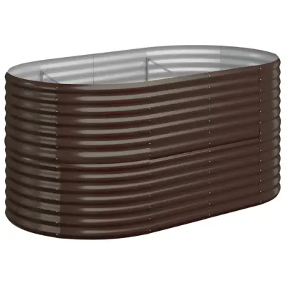 vidaXL Visoka greda iz prašno premazanega jekla 152x80x68 cm rjava