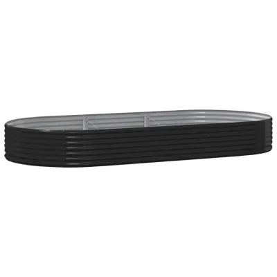 vidaXL Visoka greda iz prašno premazanega jekla 296x140x36 cm antracit
