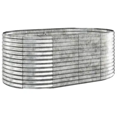 vidaXL Visoka greda iz prašno premazanega jekla 175x100x68 cm srebrna