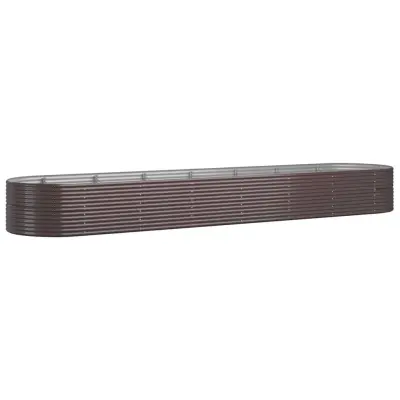 vidaXL Visoka greda iz prašno premazanega jekla 584x140x68 cm rjava