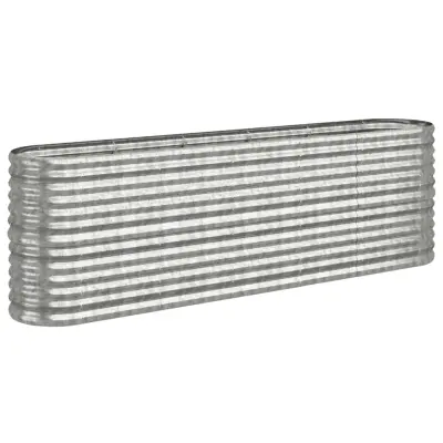 vidaXL Visoka greda iz prašno premazanega jekla 224x40x68 cm srebrna