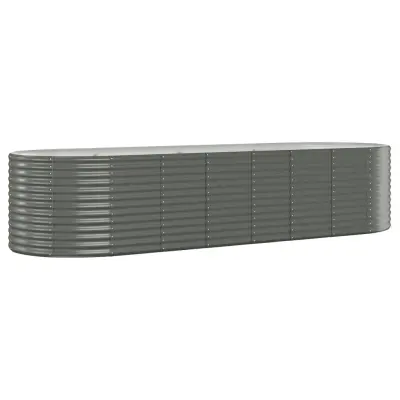 vidaXL Visoka greda iz prašno premazanega jekla 322x100x68 cm siva