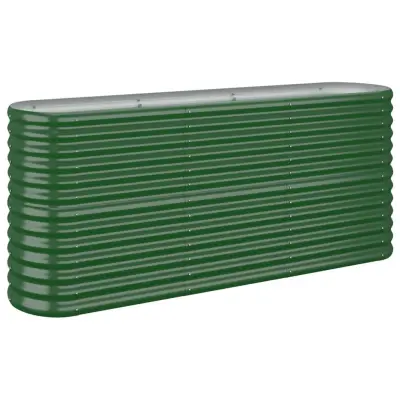 vidaXL Visoka greda iz prašno premazanega jekla 152x40x68 cm zelena