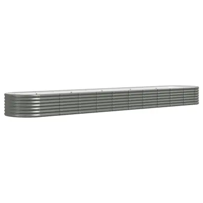 vidaXL Visoka greda iz prašno premazanega jekla 440x80x36 cm siva