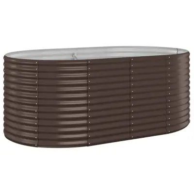 vidaXL Visoka greda iz prašno premazanega jekla 175x100x68 cm rjava