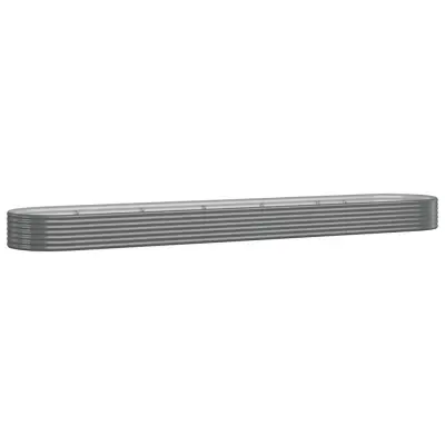 vidaXL Visoka greda iz prašno premazanega jekla 507x100x36 cm siva