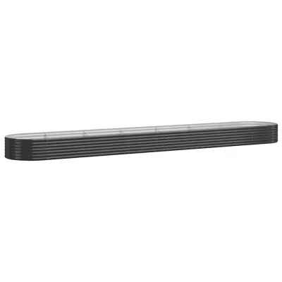 vidaXL Visoka greda iz prašno premazanega jekla 544x100x36 cm antracit