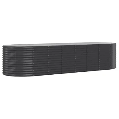 vidaXL Visoka greda iz prašno premazanega jekla 322x100x68 cm antracit