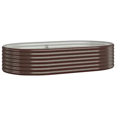 vidaXL Visoka greda iz prašno premazanega jekla 175x100x36 cm rjava