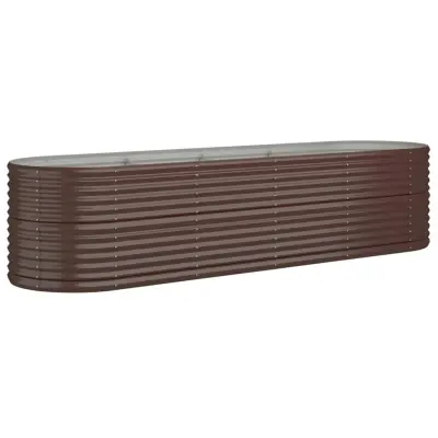 vidaXL Visoka greda iz prašno premazanega jekla 296x80x68 cm rjava
