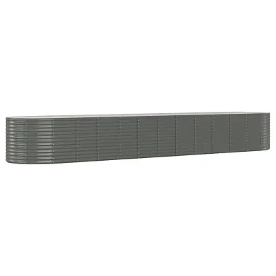 vidaXL Visoka greda iz prašno premazanega jekla 507x100x68 cm siva