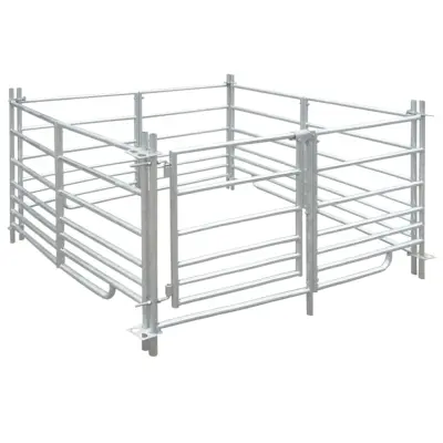 vidaXL 4 delna ograda za ovce iz pocinkanega jekla 137 x 137 x 92 cm