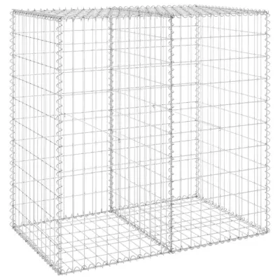vidaXL Gabionska stena s pokrovi iz pocinkanega jekla 100x60x100 cm