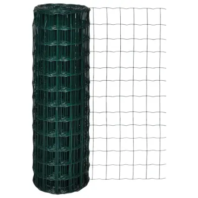 vidaXL Evro ograja iz jekla 25 x 1,2 m zelena