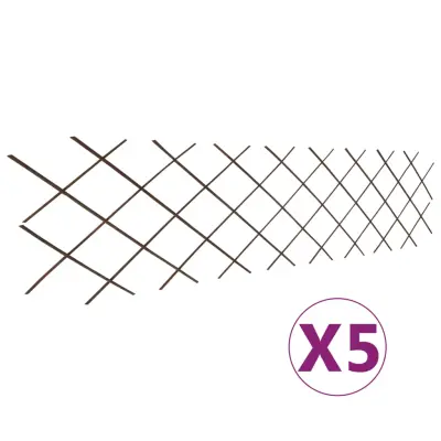 vidaXL Mrežaste ograje iz vrbe 5 kosov 180x60 cm