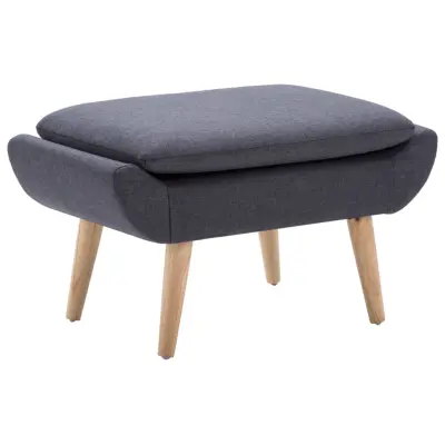 vidaXL Stolček za noge z oblogo iz blaga 73x43x42 cm temno siv