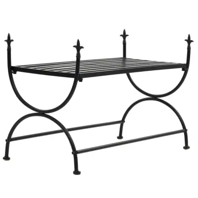 vidaXL Klop v starinskem stilu iz kovine 83x42x55 cm črna