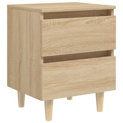 vidaXL Nočna omarica z nogami iz borovine sonoma hrast 40x35x50 cm
