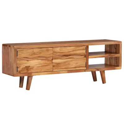 vidaXL TV omarica akacijev les rezljana vrata 117x30x40 cm