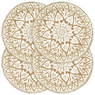 vidaXL Pogrinjki 4 kosi beli 38 cm okrogli iz jute