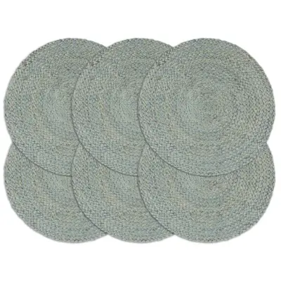 vidaXL Pogrinjki 6 kosov olivno zeleni 38 cm okrogli iz jute