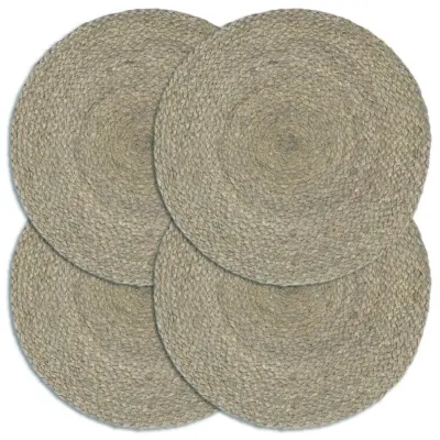 vidaXL Pogrinjki 4 kosi sivi 38 cm okrogli iz jute