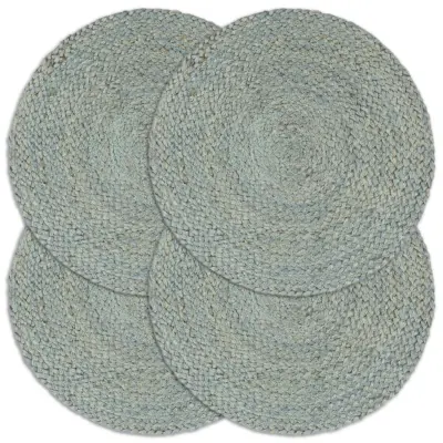 vidaXL Pogrinjki 4 kosi olivno zeleni 38 cm okrogli iz jute