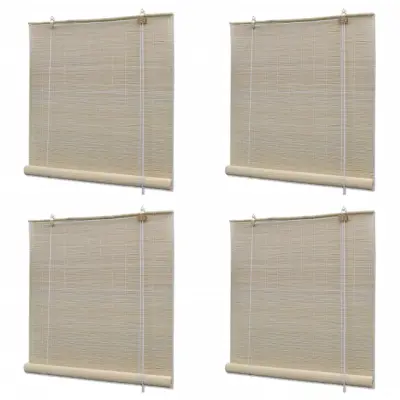 vidaXL Rolo senčilo iz naravnega bambusa 4 kosi 120x160 cm