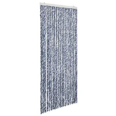 vidaXL Zavesa proti mrčesu iz šenilje 90x220 cm modra, bela in srebrna