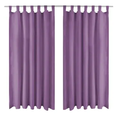 vidaXL Zavese iz mikro satena 2 kosa z zankami 140x225 cm lila barve