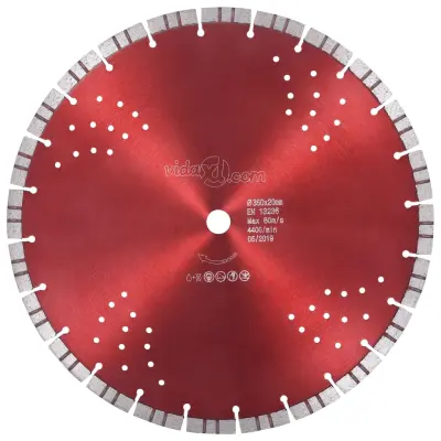 vidaXL Diamantni rezalni disk s turbo in luknjami iz jekla 350 mm