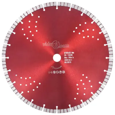 vidaXL Diamantni rezalni disk s turbo in luknjami iz jekla 350 mm