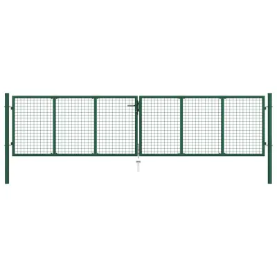 vidaXL Mrežasta vrtna vrata iz jekla 390x100 cm zelena