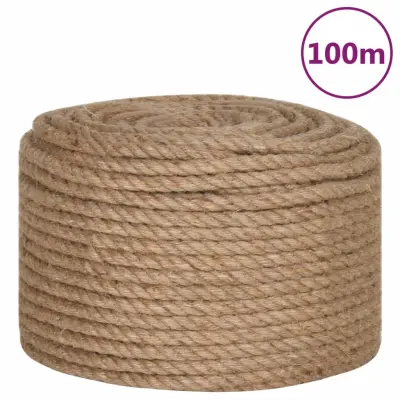 vidaXL Vrv iz 100 % jute 14 mm 100 m