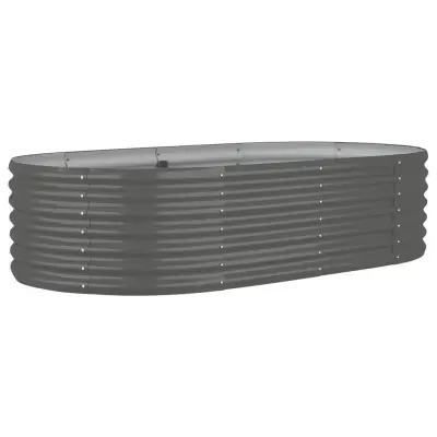 vidaXL Visoka greda iz prašno premazanega jekla 152x80x36 cm siva