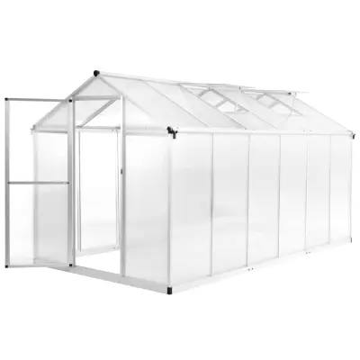 vidaXL Rastlinjak iz aluminija 362x190x195 cm 13,41 m³