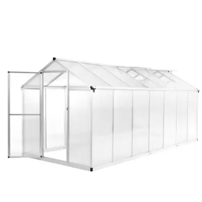 vidaXL Rastlinjak iz aluminija 421x190x195 cm 15,6 m³