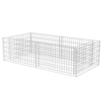 vidaXL Gabionsko cvetlično korito iz pocinkanega jekla 180x90x50 cm