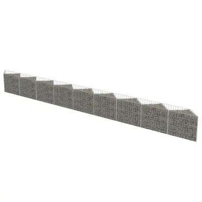 vidaXL Gabion stena iz pocinkanega jekla 630x30x50 cm